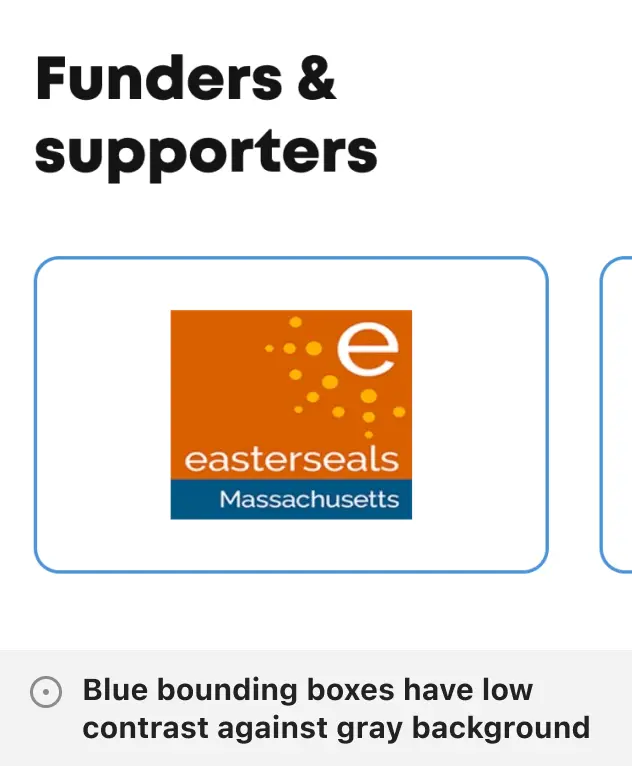 Blue bounding boxes have low contrast against gray background